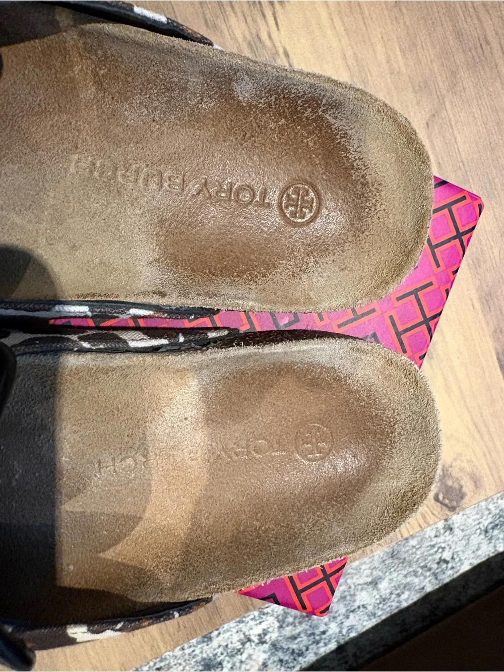Tory Burch Tory Charm Leopard Canvas Mules Size 6.5